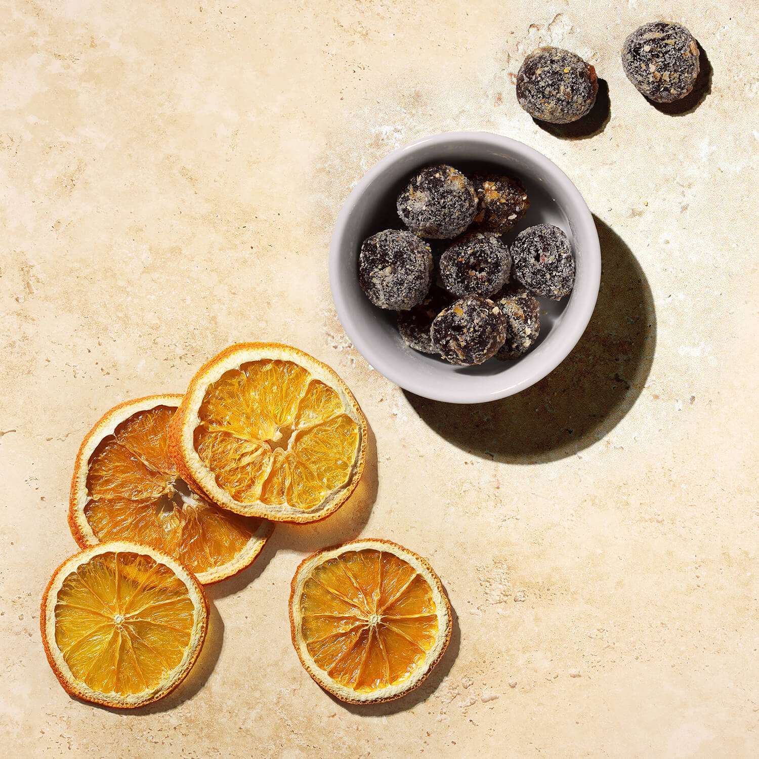 Dried Orange Slices and Citrus Cherry Gem Garnishes
