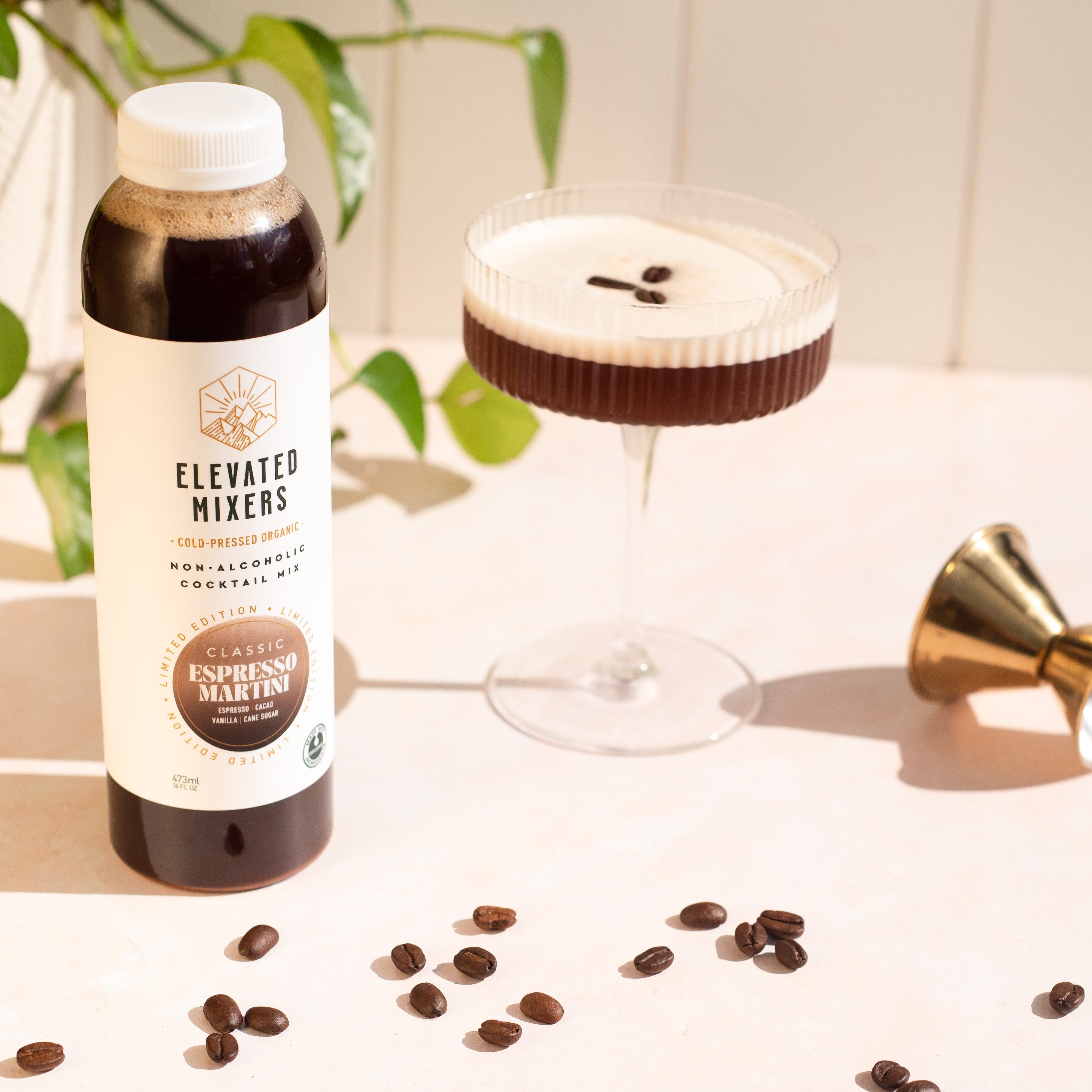 Elevated Mixers organic espresso martini.
